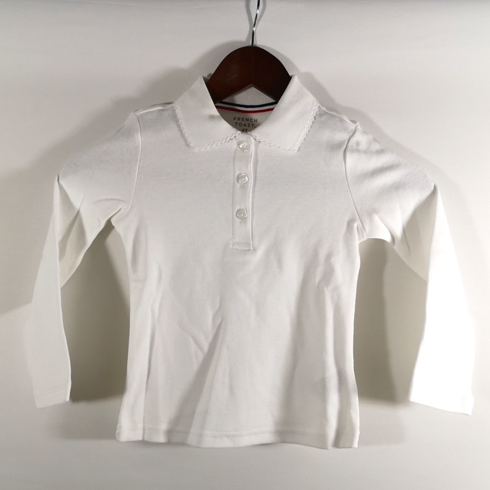 NWOT French Toast Girl's Long-Sleeve Shirt, Size 4, White
